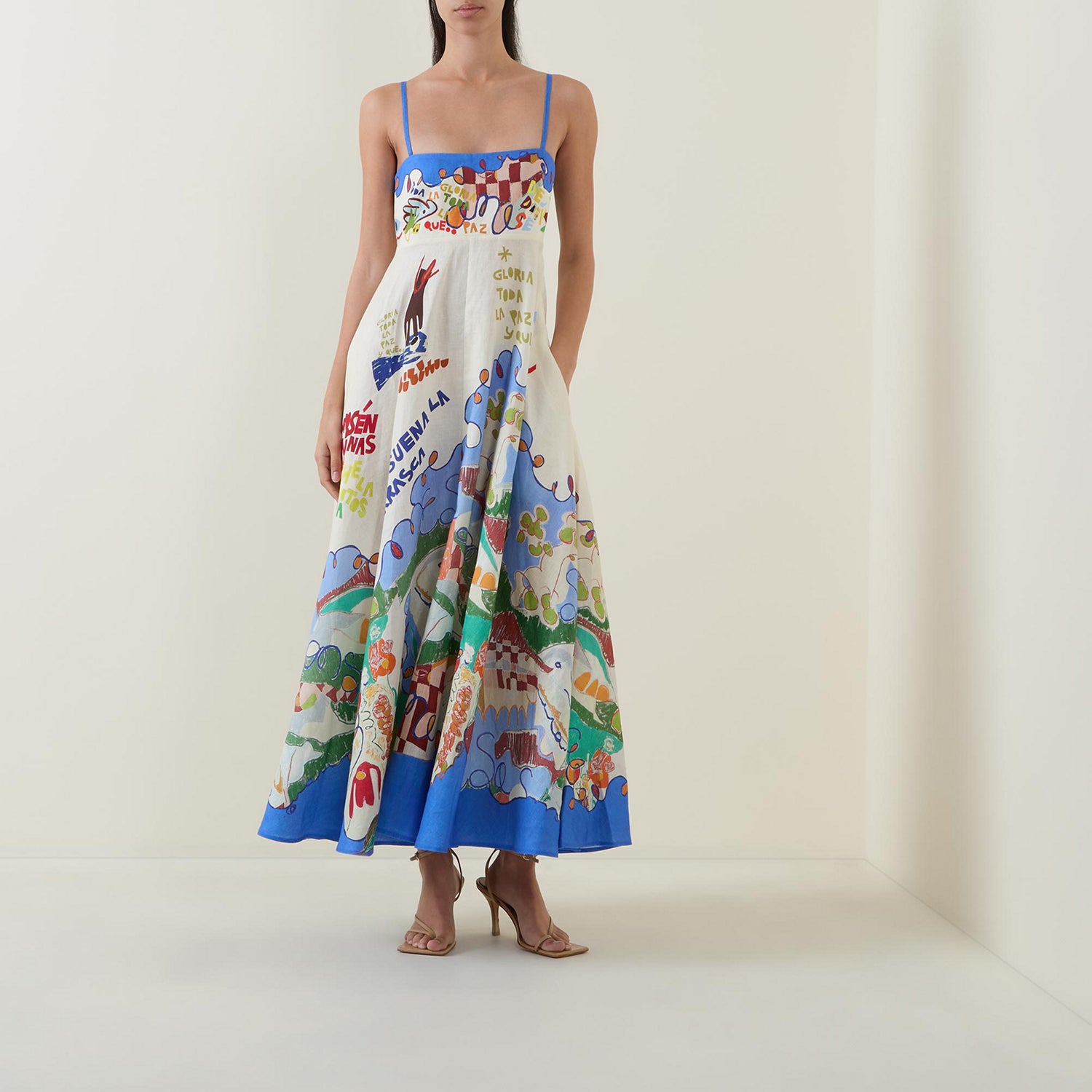 Blue Unique Print Sundress