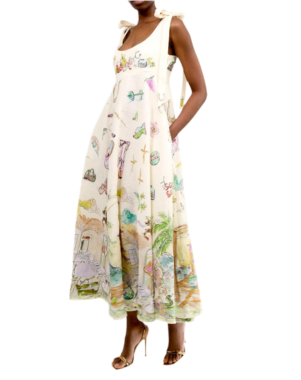 Cartoon Sundress White
