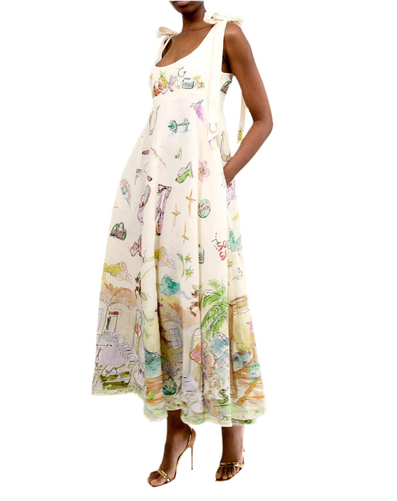 Cartoon Sundress White