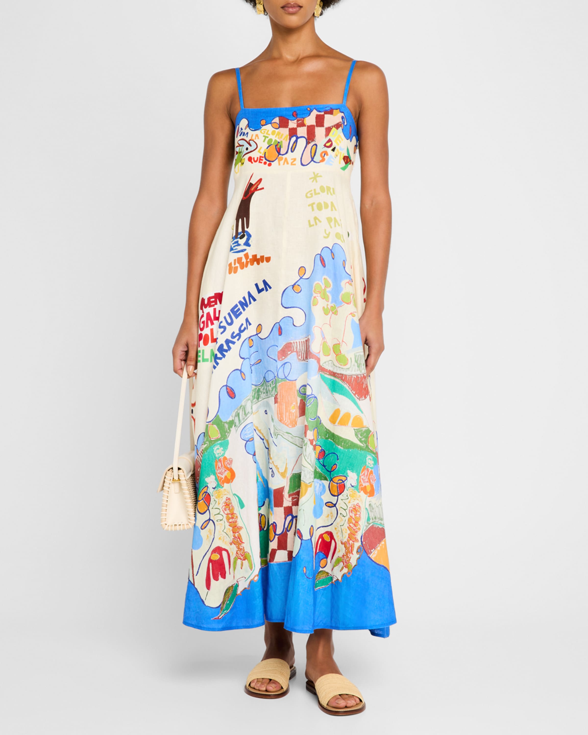 Blue Unique Print Sundress