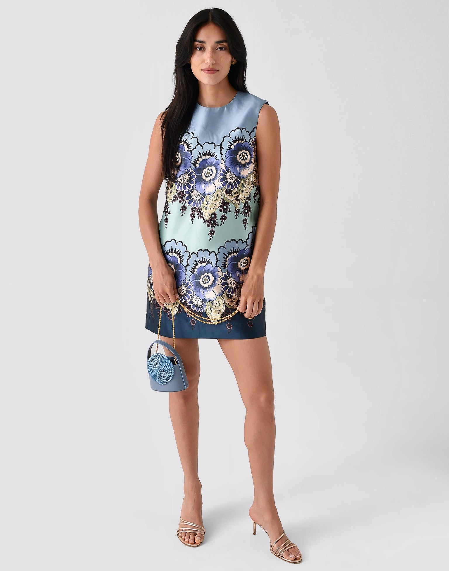 Blue Swirl Shift Dress Mini