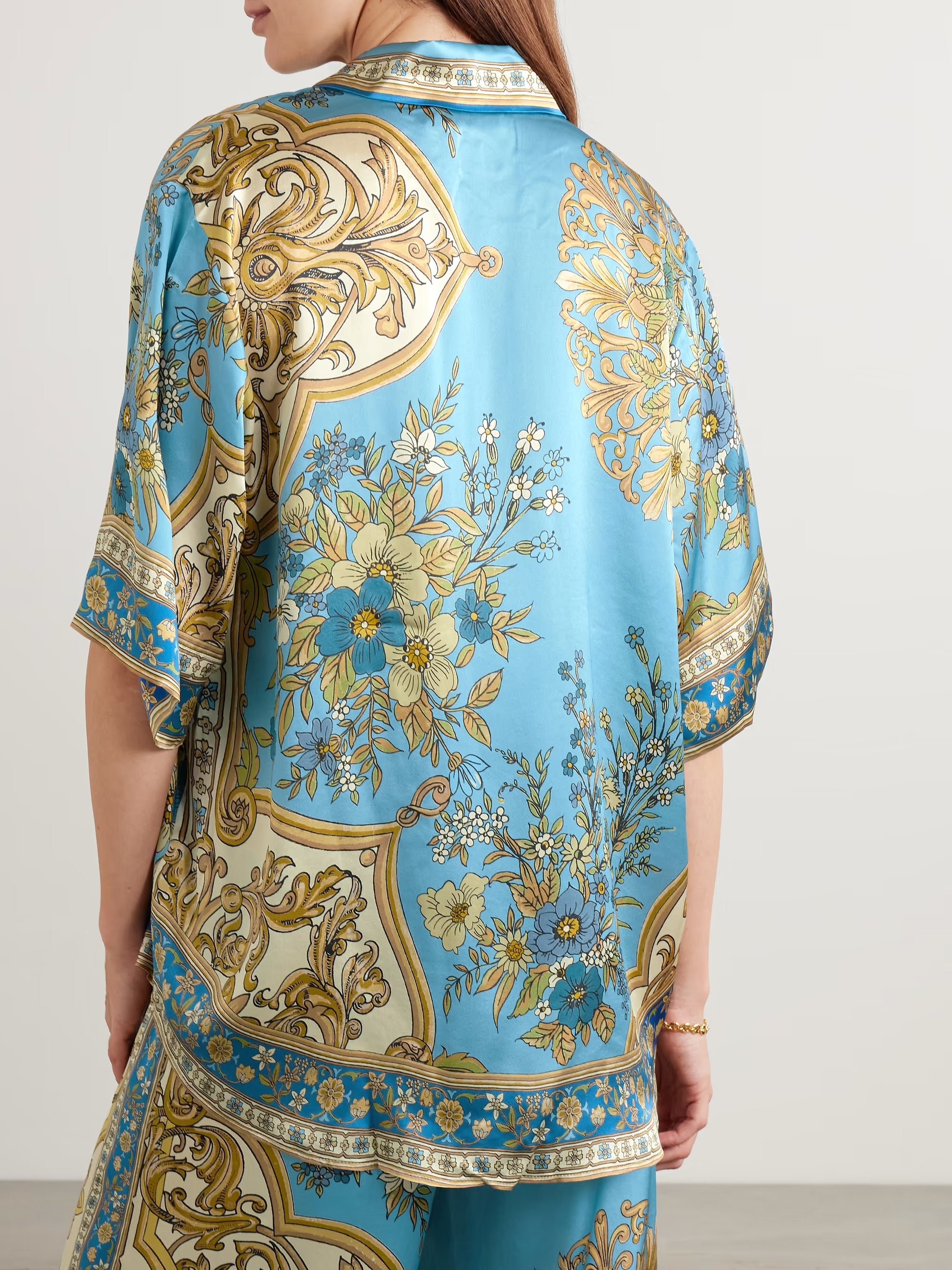 Unique Blue Scroll Pant Set