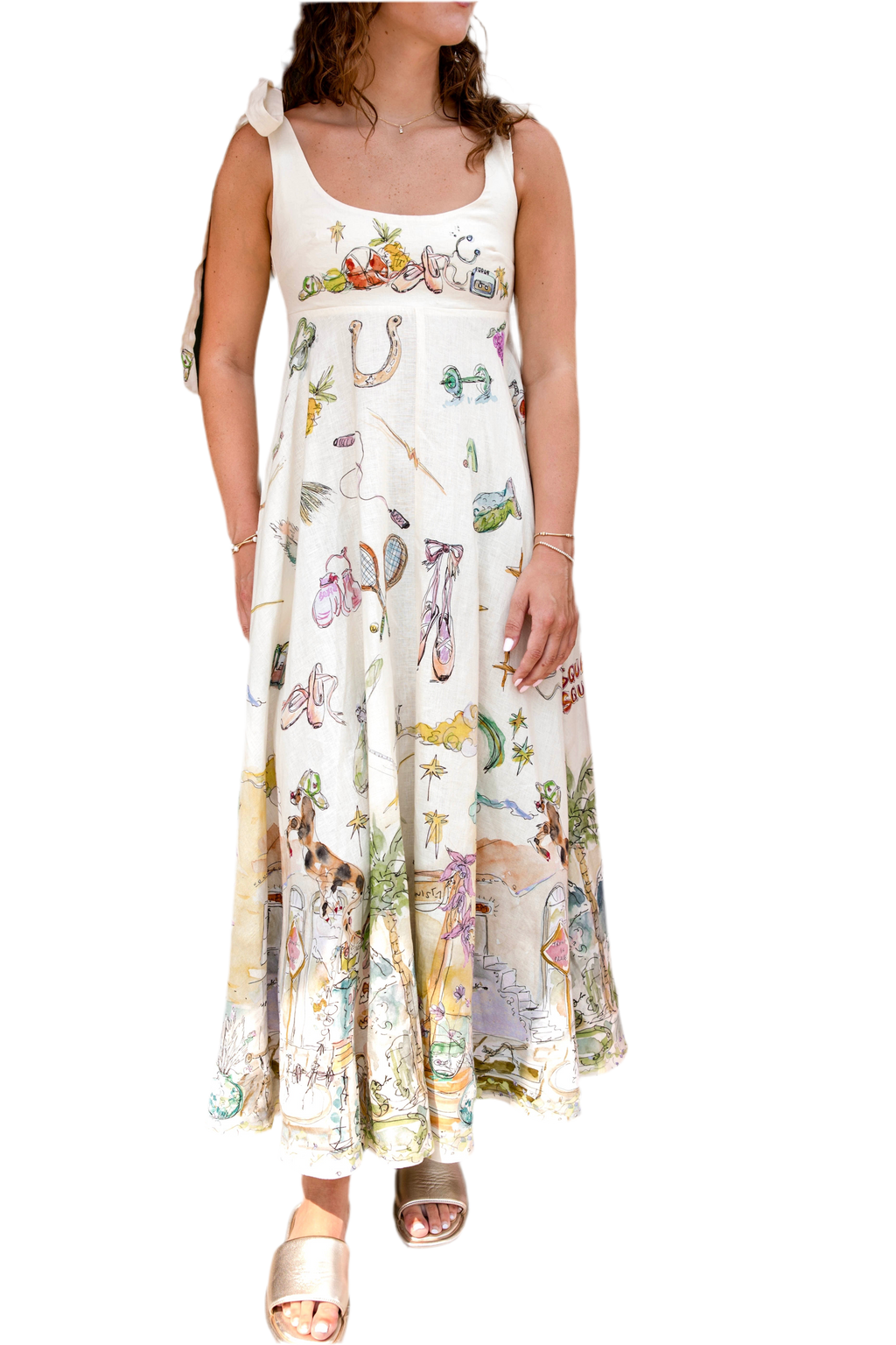 Cartoon Sundress White