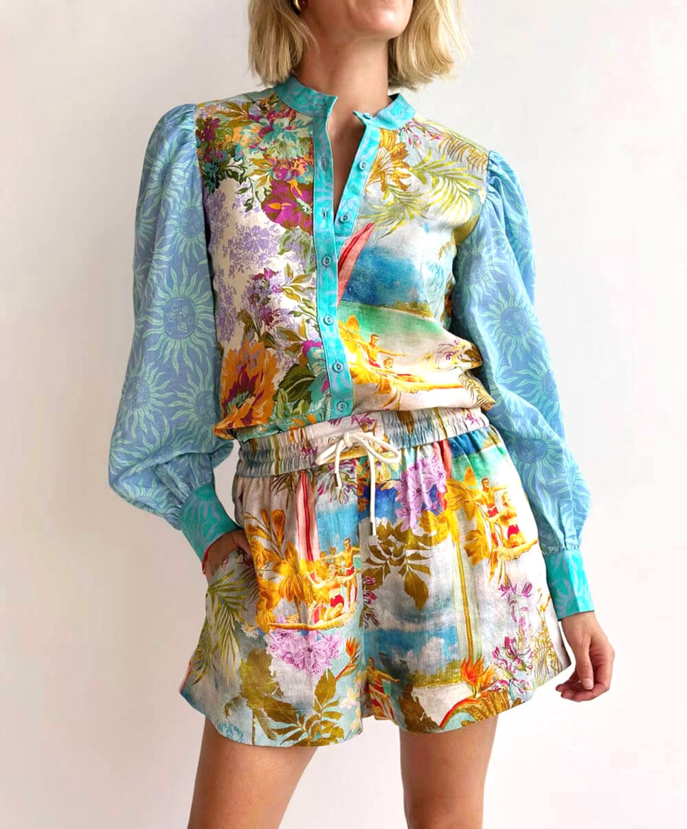 Tropical Blue Short Set