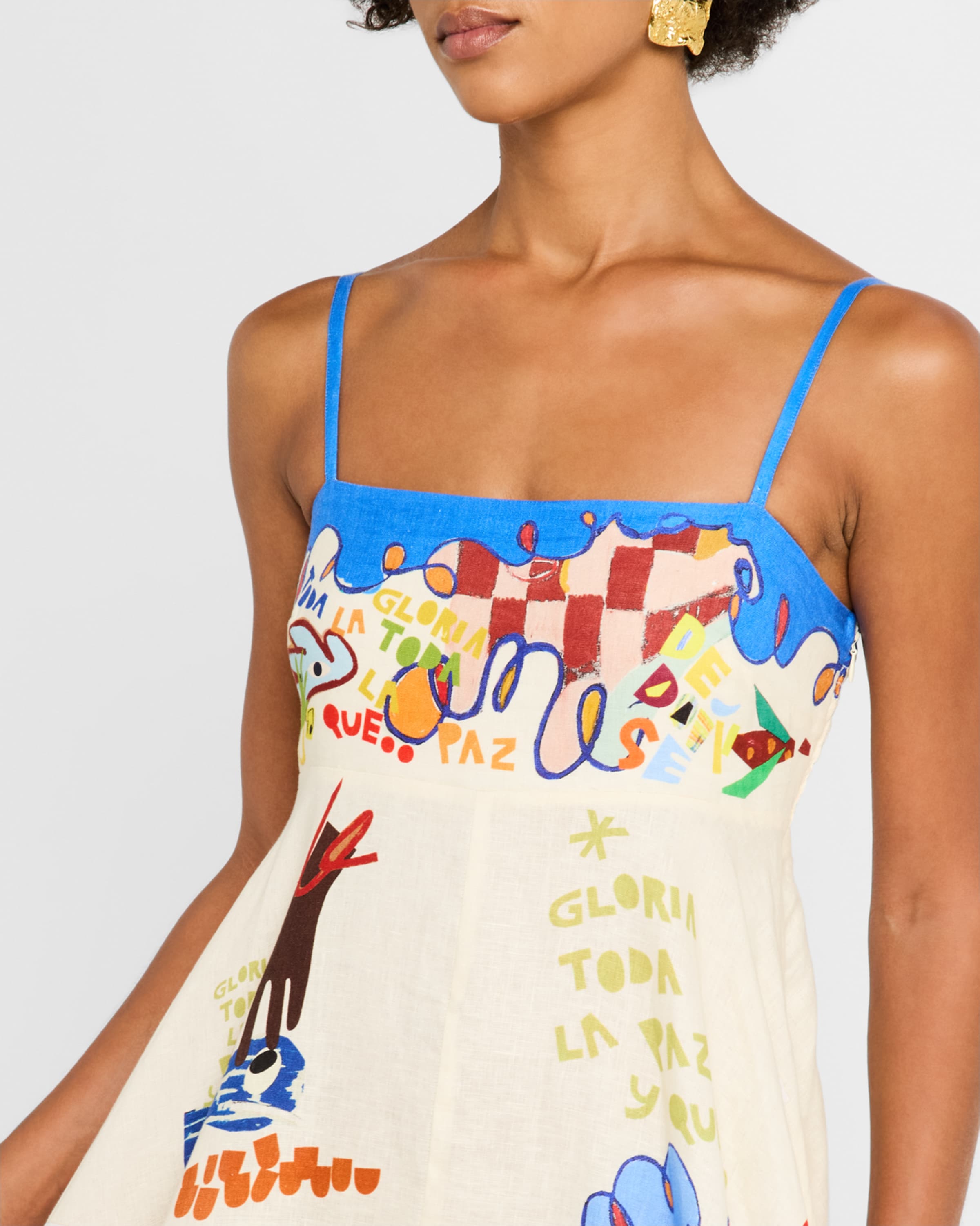 Blue Unique Print Sundress