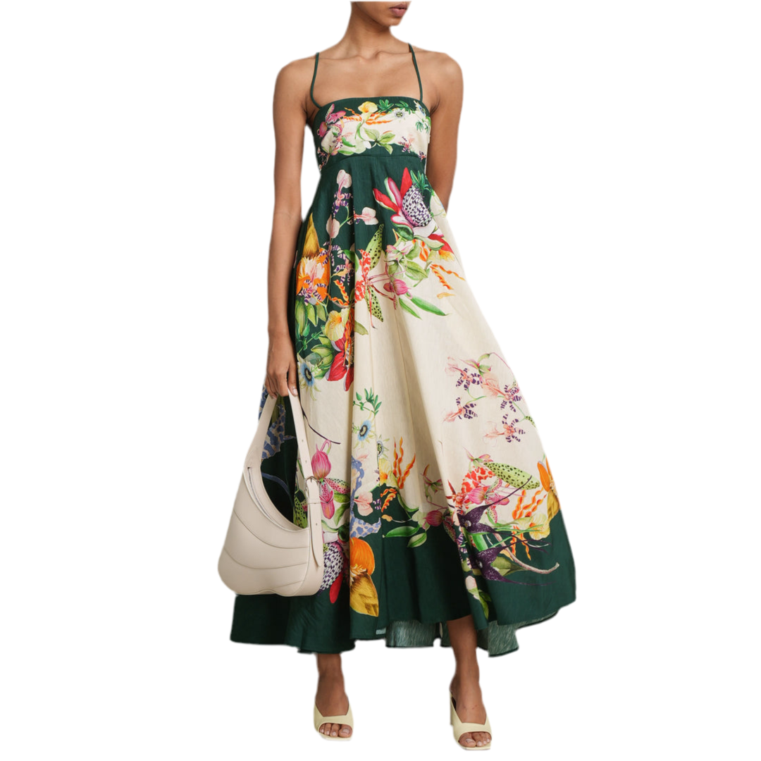 Floral Sundress Forrest Green