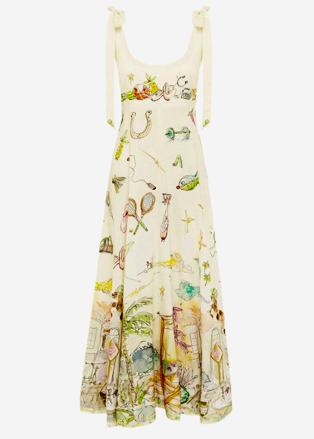 Cartoon Sundress White