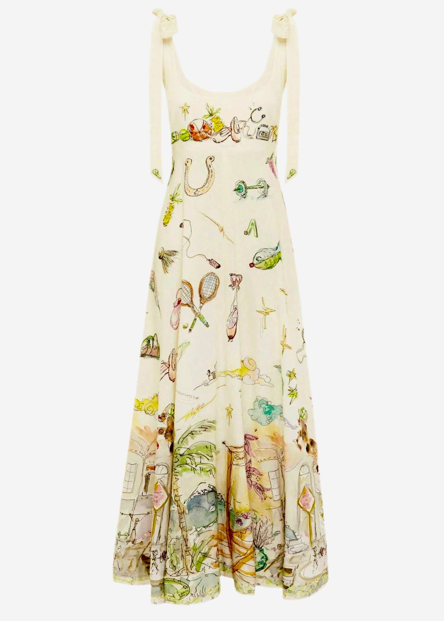 Cartoon Sundress White