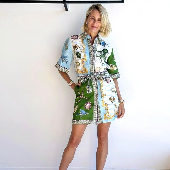 White Starfish Mini Dress White