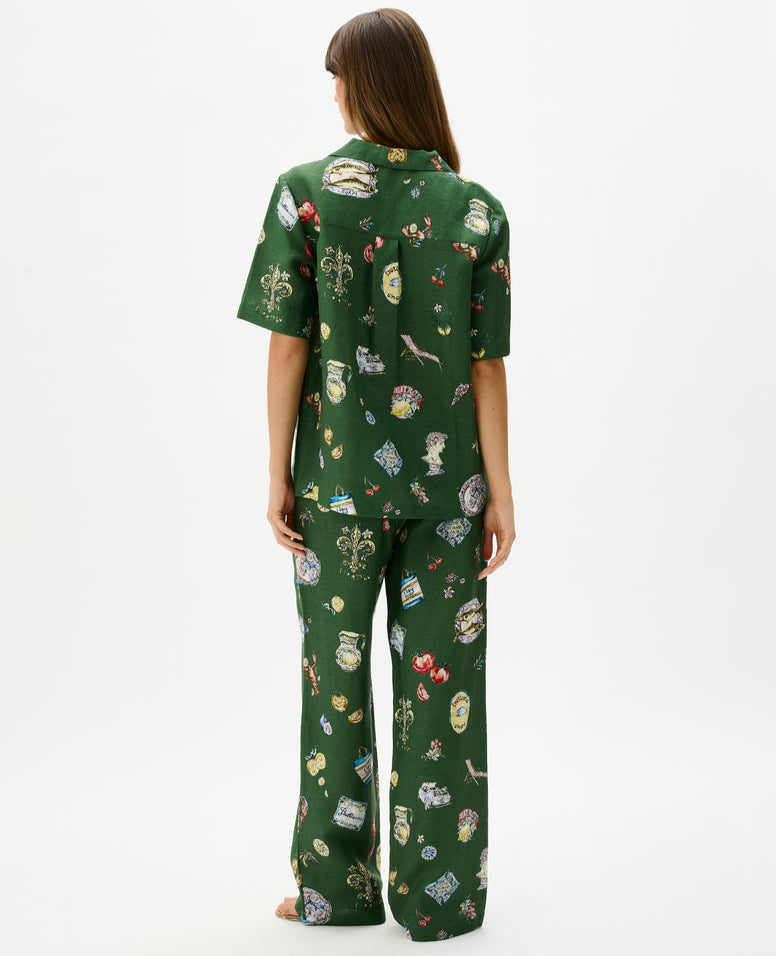 Green Print Outfit Set