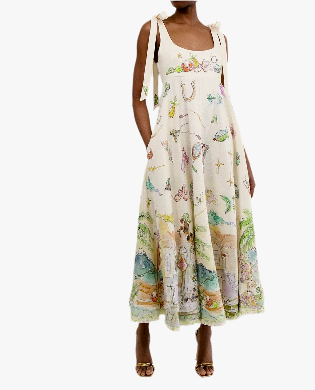 Cartoon Sundress White