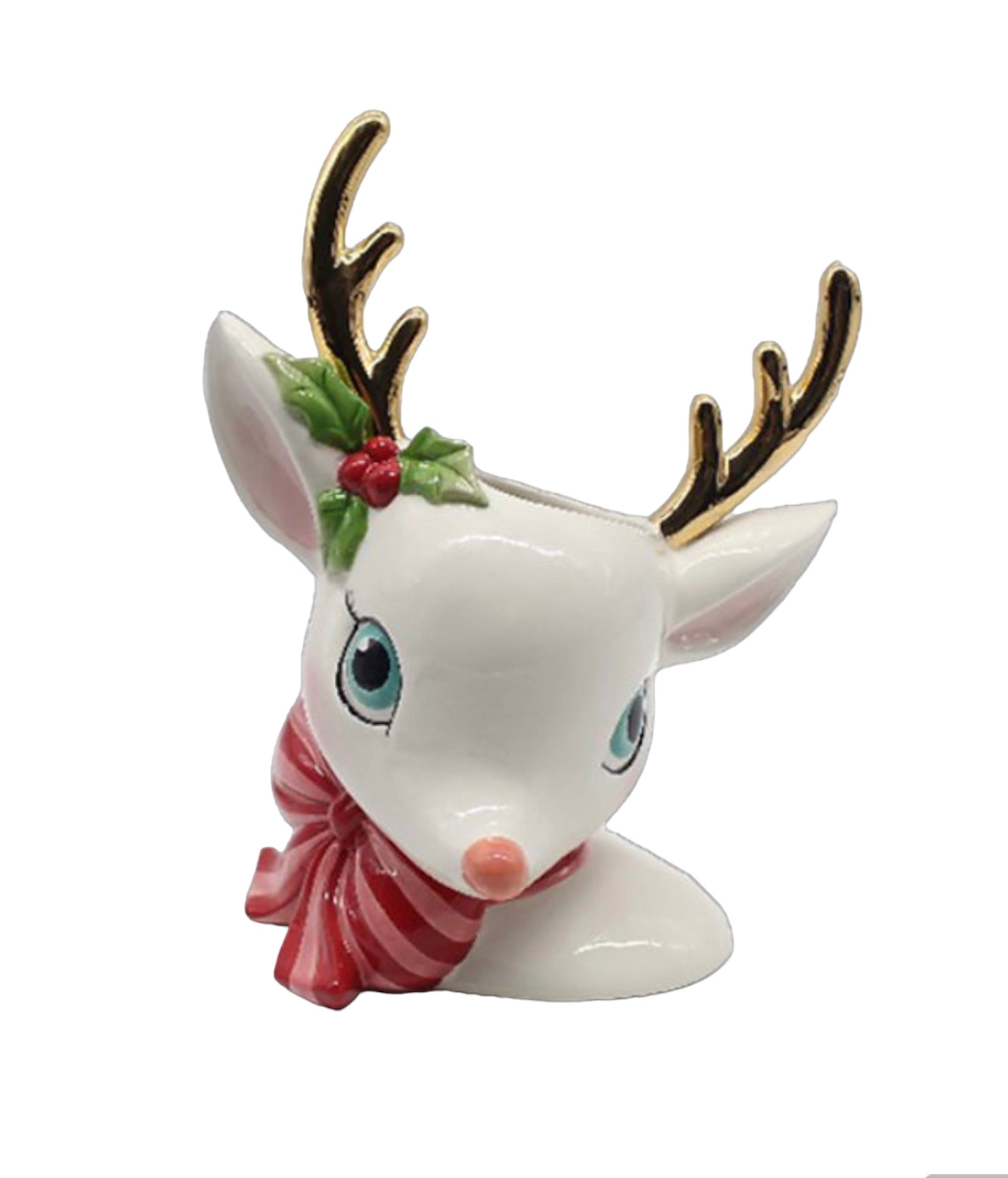 Deer Head Vase White