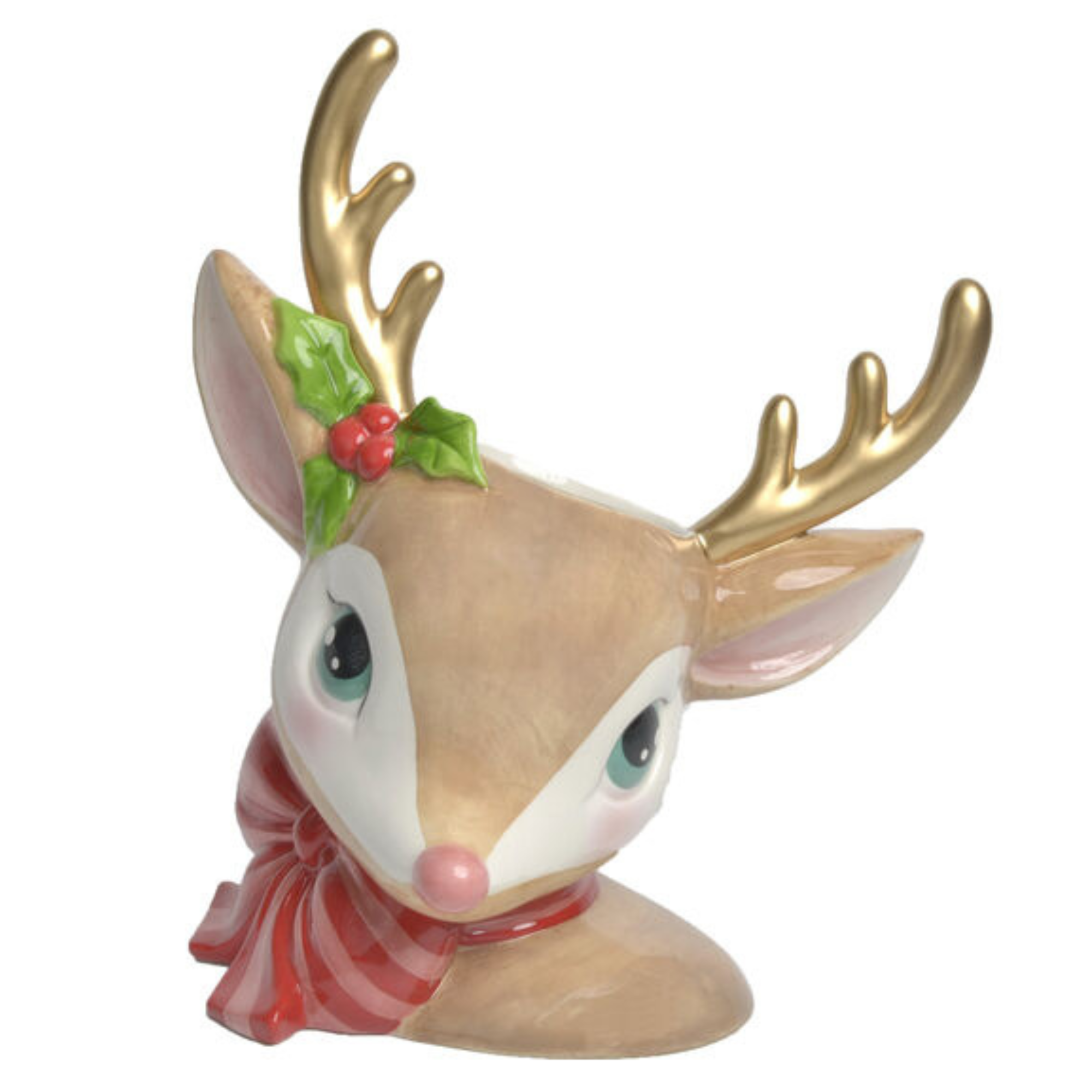 Deer Head Vase Brown