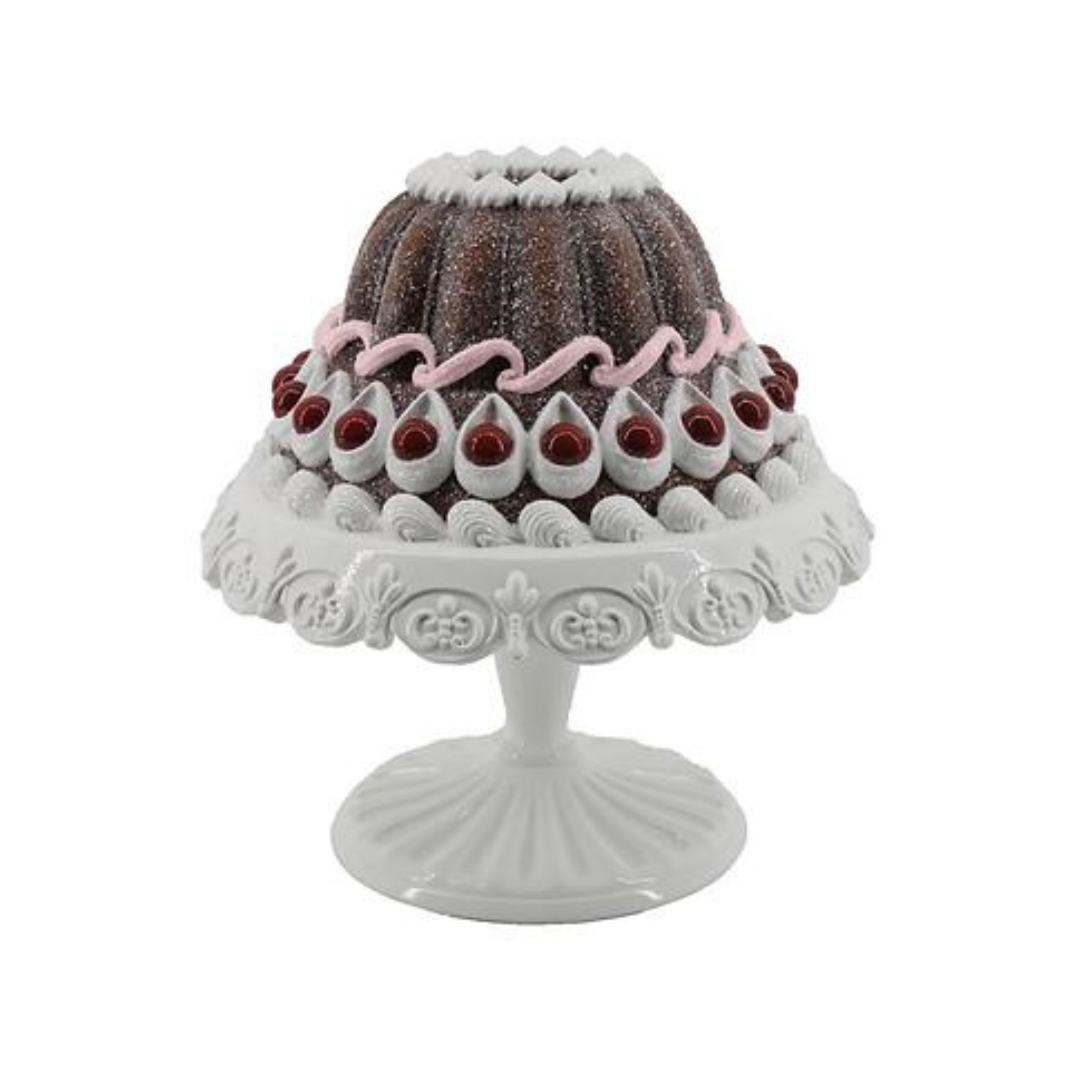 Gingerbread Bundt Cake w/Trimmed Cherries Tabletop Decor