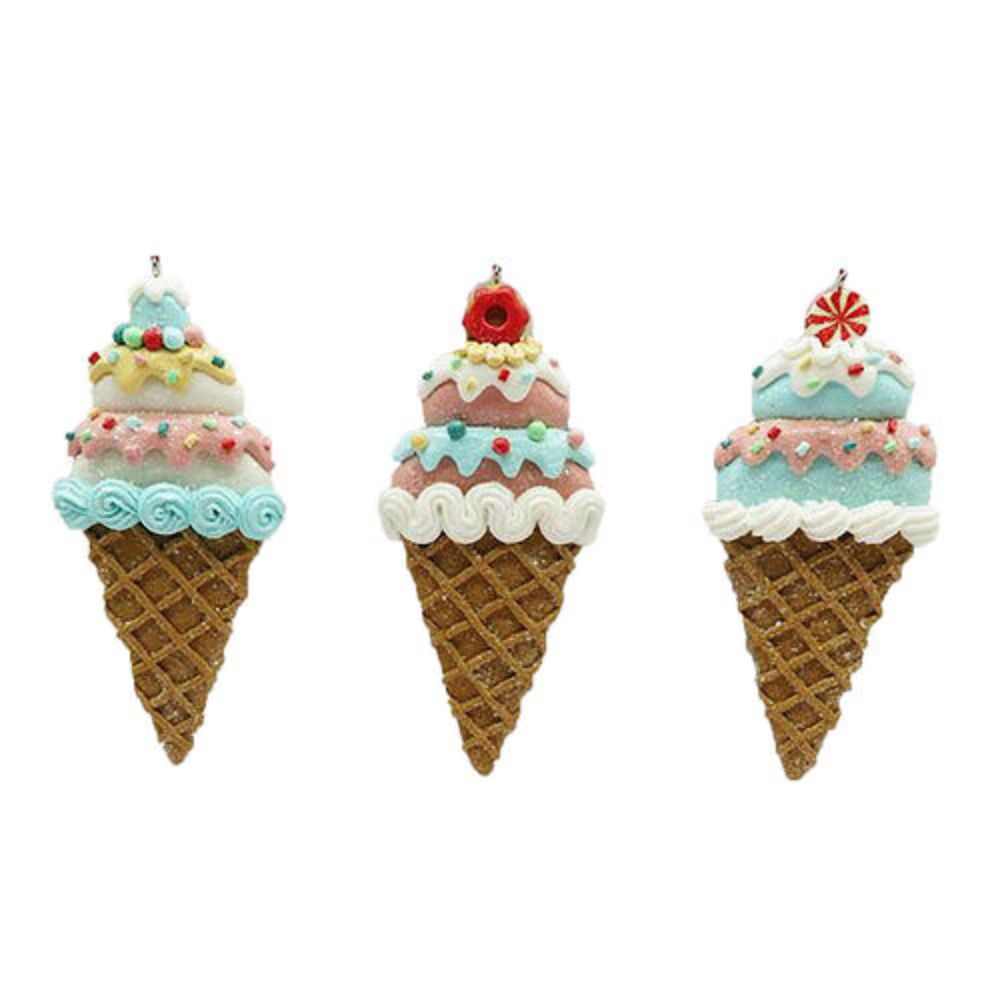 Candy Ice Cream Cone Cookie Ornaments